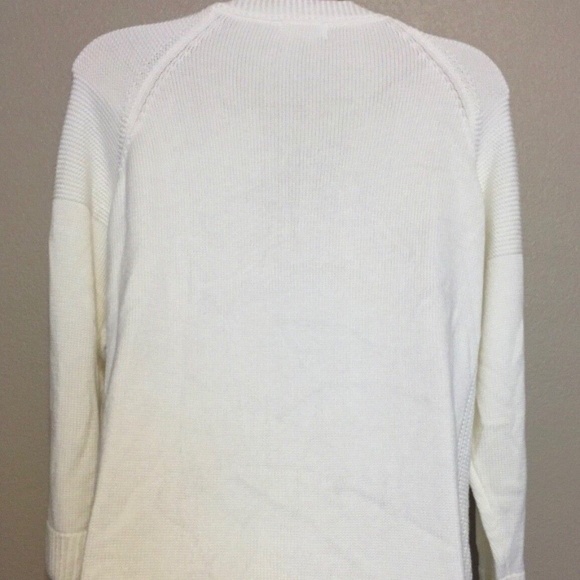 NWT Calvin Klein Women's White Laced-Up Grommet Mix Sweater Plus Size 1X - Picture 7 of 13
